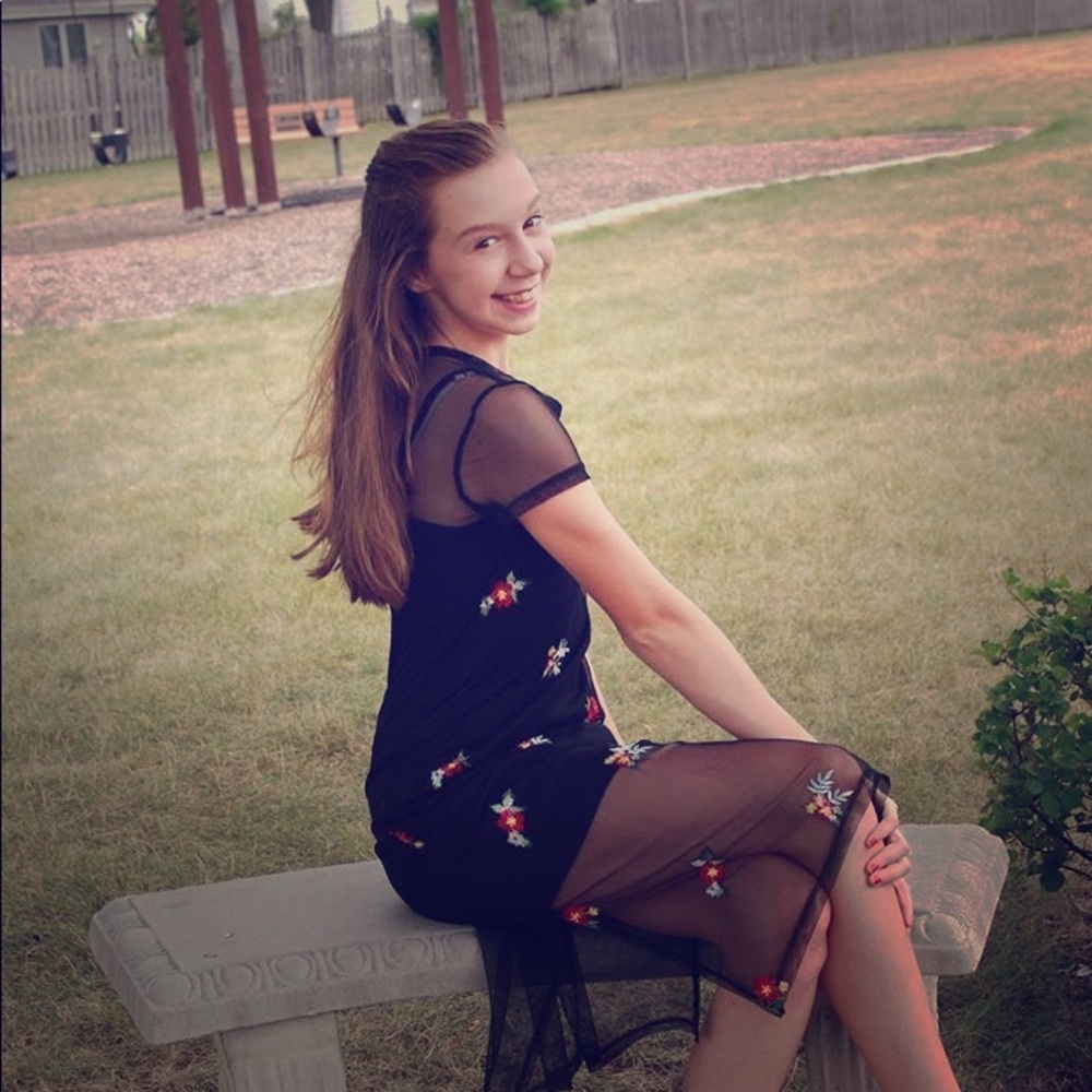 black dress with rose detailing!